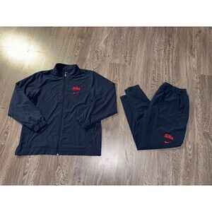 Nike Ole Miss Football On-Field Team Issue PE Travel Windbreaker Tracksuit XL
